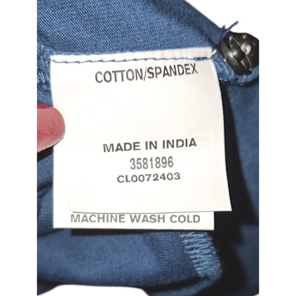 EShakti Custom Dress Teal Blue V-neck Gathered Waist Shift Dress Size L - Picture 7 of 8